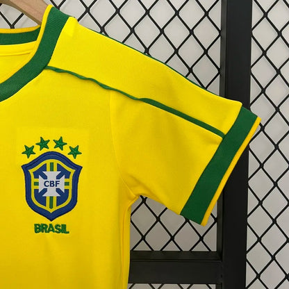 Brazil Home Kids Retro Soccer 1998