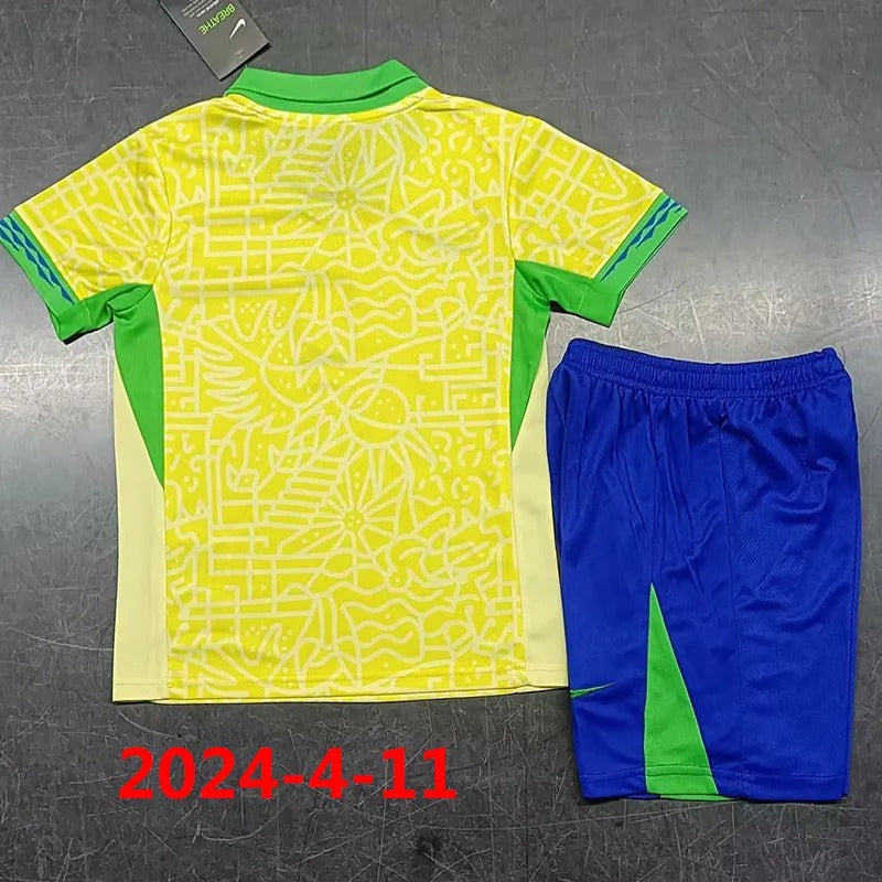 Brazil Home Kids Soccer Jersey 24-25