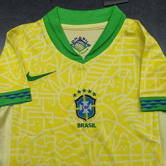 Brazil Home Kids Soccer Jersey 24-25