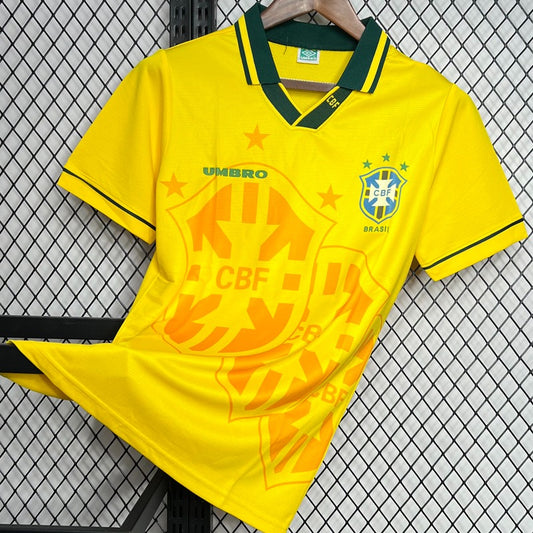 Brazil Home Yellow Retro Soccer 1993-1994