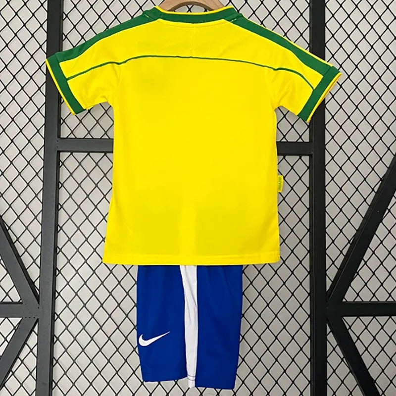 Brazil Home Kids Retro Soccer 1998