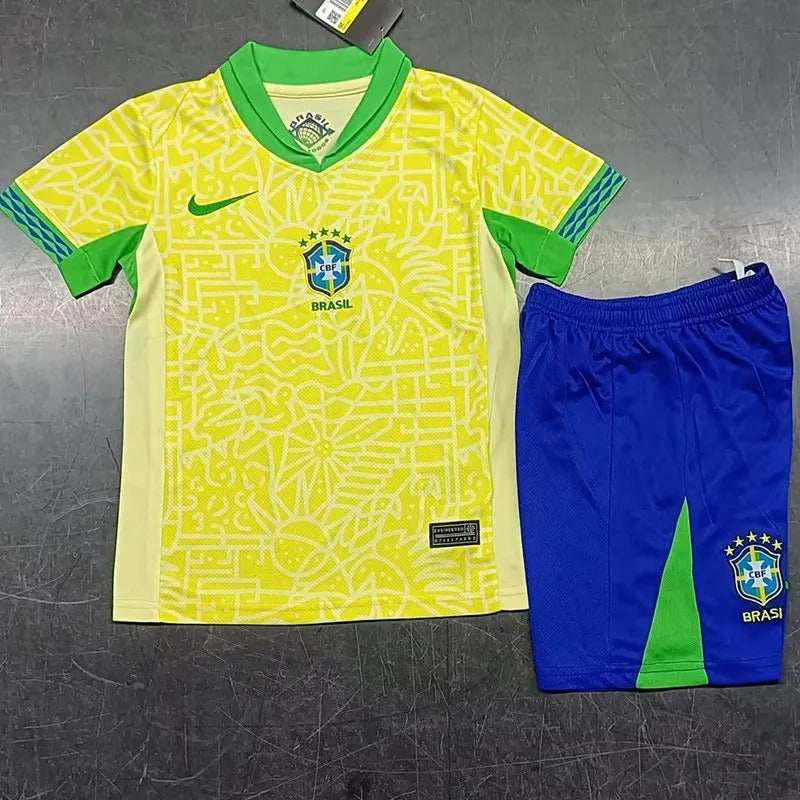 Brazil Home Kids Soccer Jersey 24-25